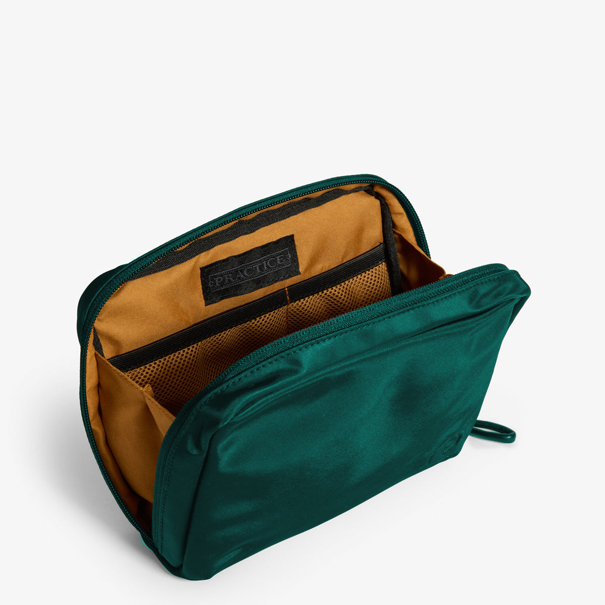 Practice Vocation Organizer Pouch in Forest green color interior mesh pockets tan lining material